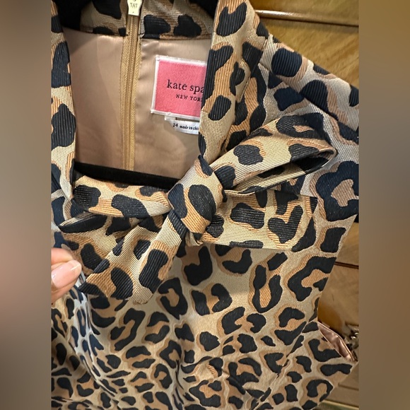 NWT Kate Spade New York Leopard Jacquard Knott Sleeveless Dress Sz14 - Picture 6 of 12